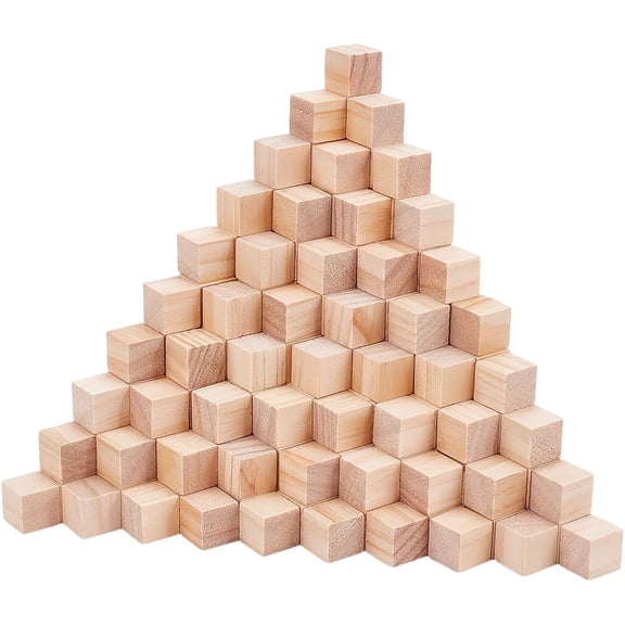 300Pcs 0.6 Inch Wooden Cubes Bulk Small Blank Square Wooden Blocks Unfinished Wood Square Blocks Mini Natural Craft Wood Cube