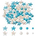 thumbnail image 1 of 300Pcs 10 Styles Turquoise Gemstone Beads Starfish Beads Round Stone Beads Ocean Sea Theme Beads Green Spacer Beads White Loose Beads for Necklace Bracelet Earring Jewelry Making, 1 of 7
