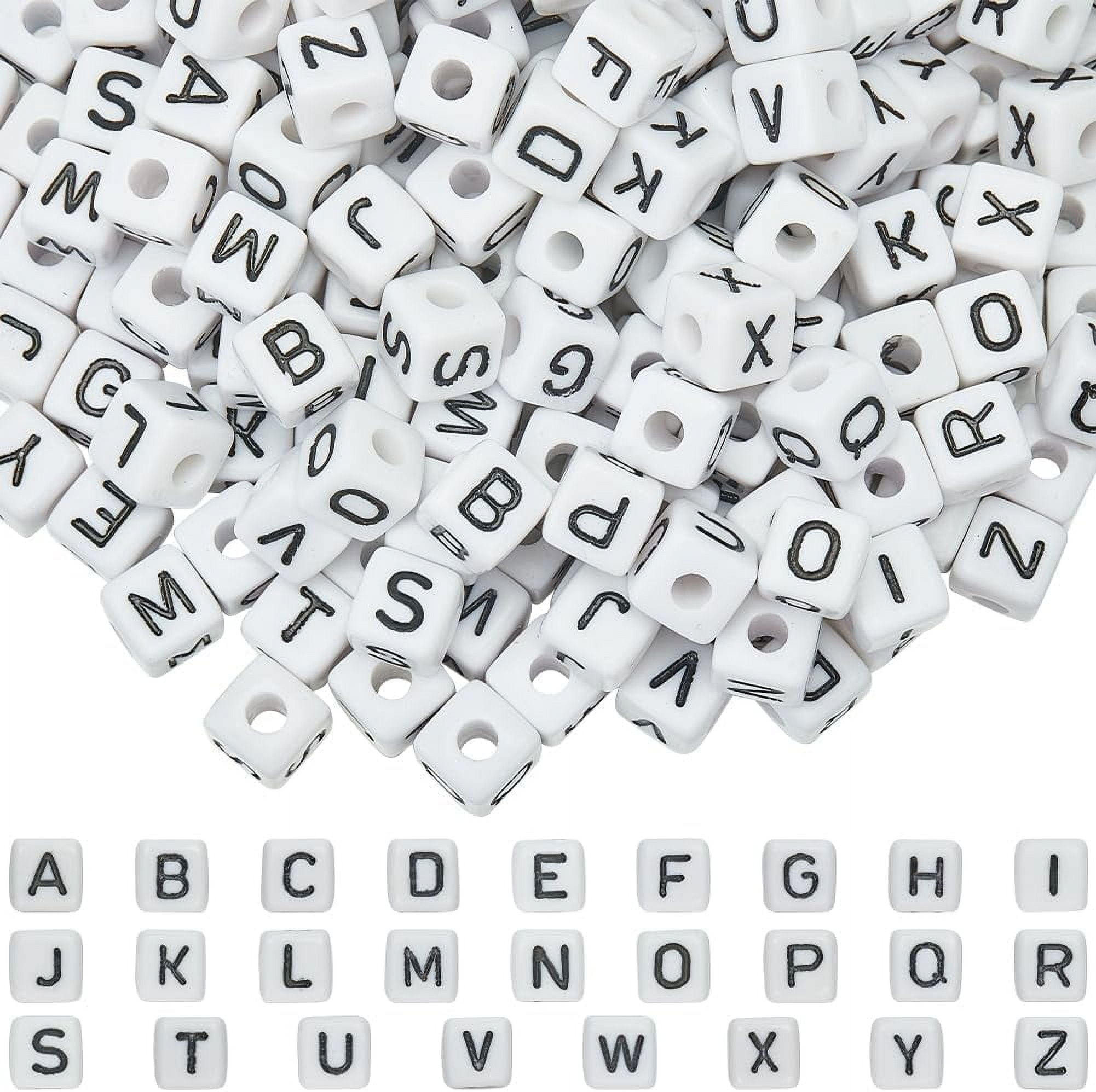 Jewelry Making Beads 800-Piece 6mm Acrylic Alphabet Beads – White Cube ...