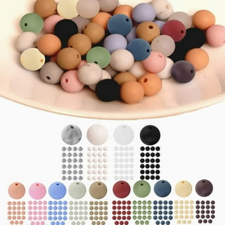300pcs 15mm Silicone Beads, 30 Mixed Silicone Beads Bulk Round Silicone  Beads for Keychain Making Kit Rubber Silicone Focal Beads Loose Beads for