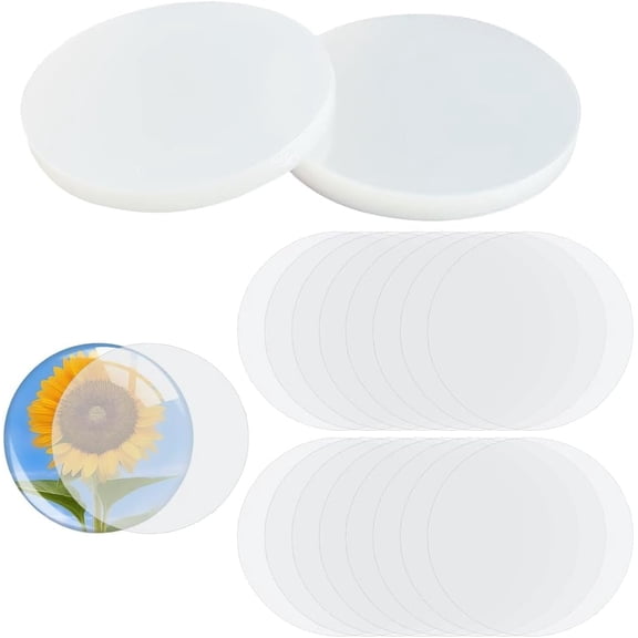 300Pcs 2.13 Inch/54mm Transparent Badge Film Badge Pin Covers Flat Round Circle Mylars PET Plastic Clear Protective Button Cover Film