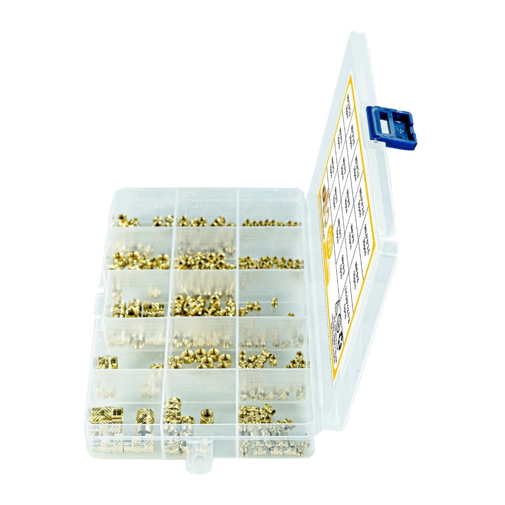 300 Pcs 2/2.5/3/4/5/6mm Female Thread Knurled Brass Threaded Insert Embedment for 3D Printing Components