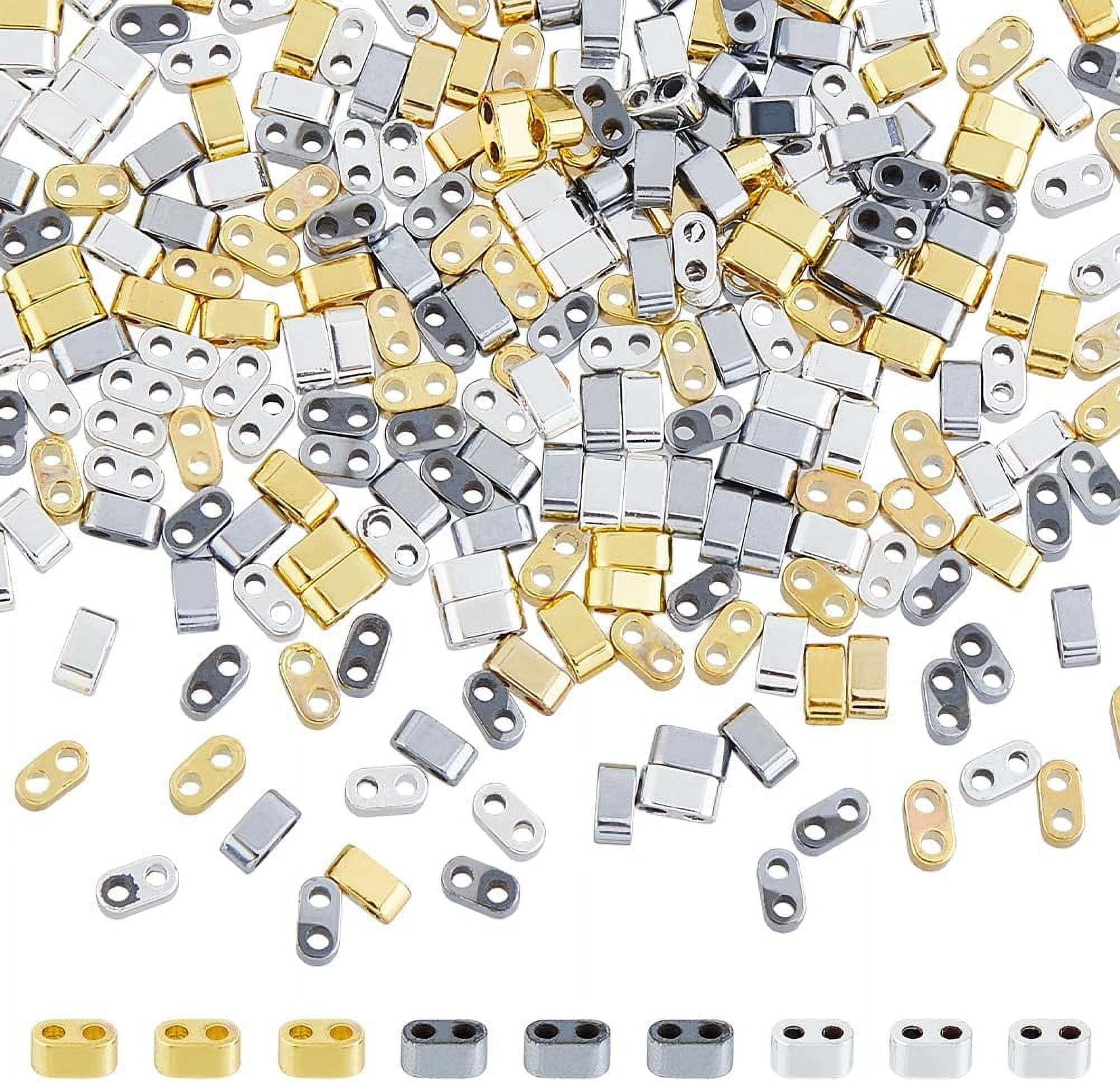 Rectangle Beeds 300Pcs 2-Hole Rectangle Beads 3 Colors Half Beads Japanese Glass Beads ...