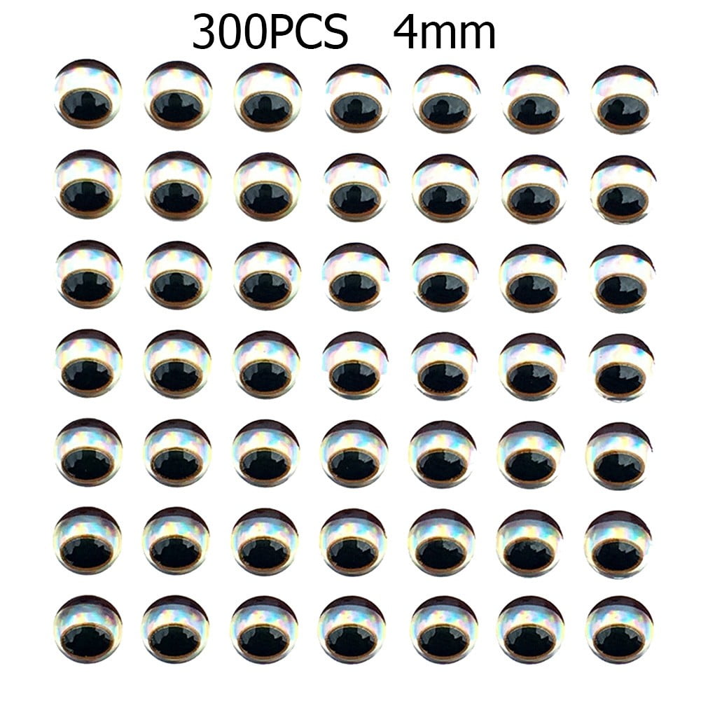 300Pcs 3/4/5/6mm Snake Pupil Red 3D Holographic Fishing Lure Eyes Fly Tying  DIY