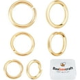 thumbnail image 1 of 300Pcs 3 Size Gold Jump Rings 4mm 5mm 6mm 24K Gold Plated Open Jump Rings for Jewelry Making Necklace Keychains Yellow Connector for making, 1 of 9