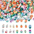 thumbnail image 1 of 300Pcs 3 Styles Polymer Clay Beads Set Assorted Cartoon Flower Rabbit Carrot Polymer Beads Multi-Colored Animal Spacer Beads Easter Gifts for DIY Jewelry Making DIY, 1 of 8