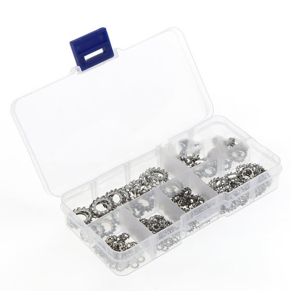 300Pcs 304 Stainless Steel Star Lock Washers with External Teeth Silver Color