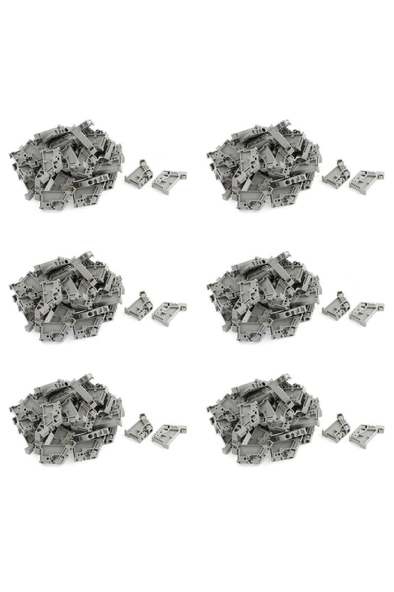 300Pcs 35mm DIN Rail Terminal Block End Stopper Mounting Clips