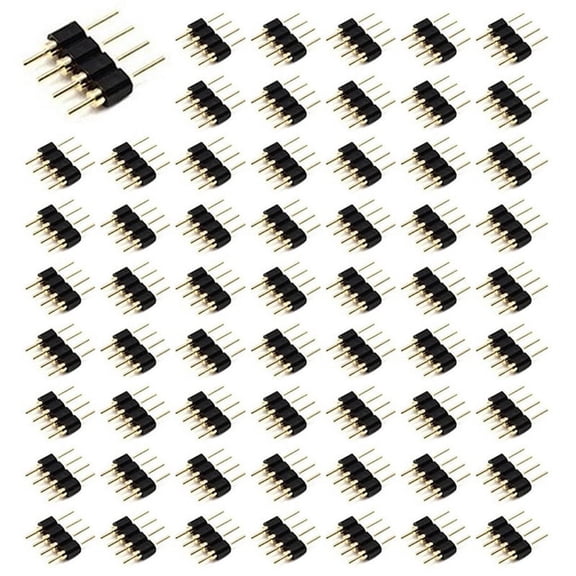 300Pcs 4 Pin Rgb Led Strip Male Plug Adapter Connector for 3528 5050 Strip Light,300 * 4Pin Connector,black