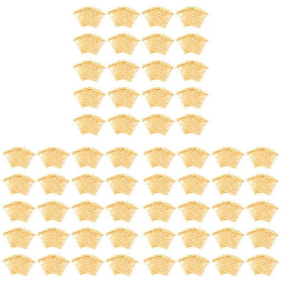 300Pcs 9X12cm Sheer Drawstring Heart Organza Jewelry Pouches Wedding Party Christmas Favor Gift Bags (Gold)