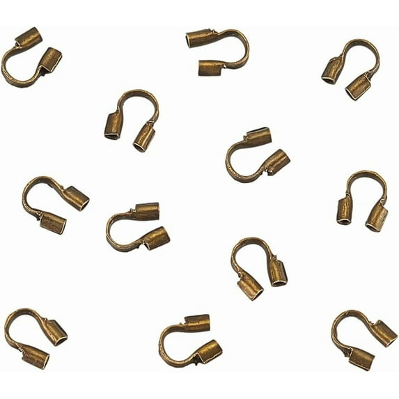300Pcs Brass Wire Guardian U Shape Wire Guard Loops Thread Protector Tube Findings with 0.5mm Hole for Jewelry Making Earring Bracelets Necklace DIY Craft Accessory Supplies