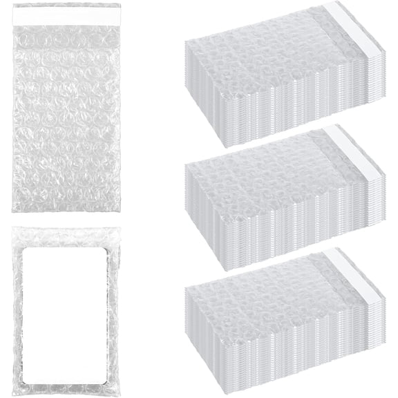 300Pcs Bubble Wrap Bags for Packing, 2 x 3.15 Inch Double Wall Plastic Bubble Wrap Sleeves Clear Self Sealing Bubbles Shipping Bags for Small Business Moving Shipping Packaging Storage