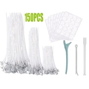 150Pcs Candle Wicks - Candle Wicks For With Metal Sustainer Tabs for Pillar Candle Making and DIY, 10cm/4in, 15cm/6in, 20cm/8in