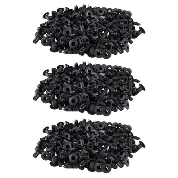 300Pcs Car Molding Door 5mm Hole Plastic Rivets Fixing Black.