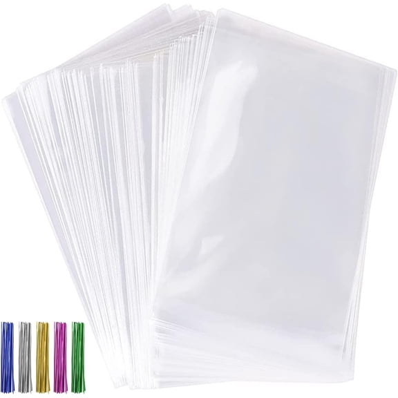 300Pcs Cellophane Bags Set - 3x4 inch Cellophane Treat Bags Clear Cake Pop Bags for Small Treats, Cookies, Candies