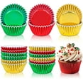 thumbnail image 1 of 300Pcs Christmas Foil Cupcake Liners Red Green Gold Foil Metallic Cupcake Wrappers Muffin Liners for Christmas Holiday Party Supplies Table Decor, 1 of 7