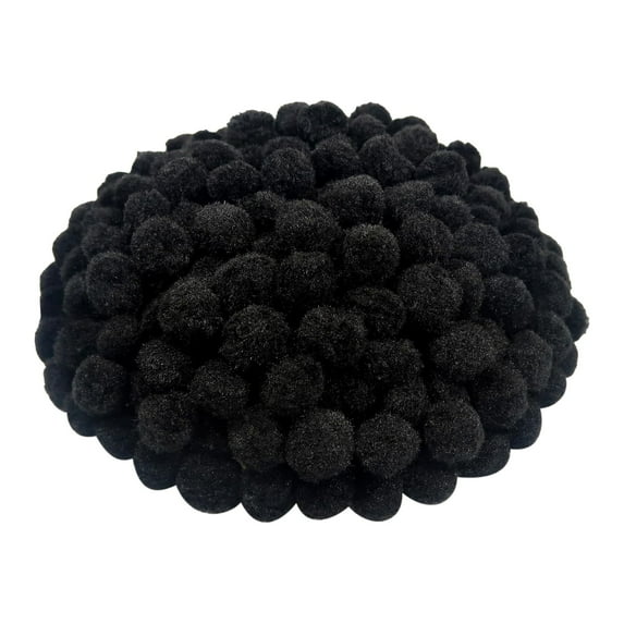 300Pcs Christmas Pom Poms Balls,Mini Pompoms for Crafts,Small Pom Pom Balls Craft Bulk Glitter Fuzzy Pompom Puff Balls for DIY Arts,Crafts Projects,Home Decorations,Summer Holiday Party(Black)