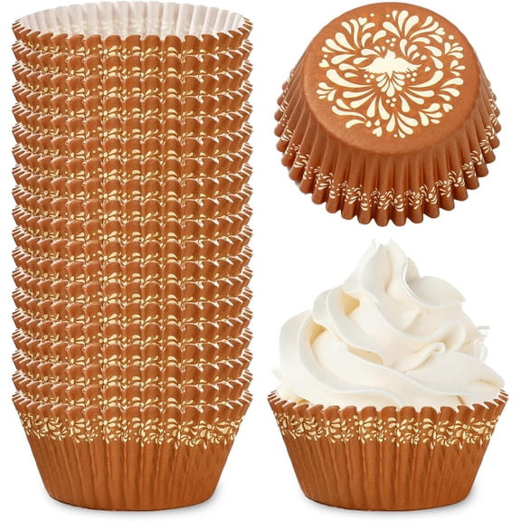 300Pcs Cielito Lindo Cupcake Liner Mexican Fiesta Brown Paper Baking Cup Muffin Liner Cake Storage Container for Cinco De Mayo Party DIY Crafts Supplies