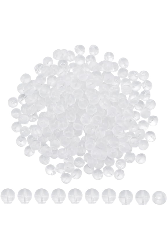 300Pcs Clear Silicone Earring Backs for Studs 6.5mm Comfort Impenetrable Soft Safety Backs Round Ear Nuts Secure Earring Stoppers Replacement Kits for Jewelry Accessories Supplies