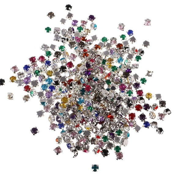 300Pcs Crystal Rhinestones Sew On Flatback Beads Buttons, For Clothes Garment, Clothing, Bags, Shoes, Dress, Wedding Party Decoration - 4mm