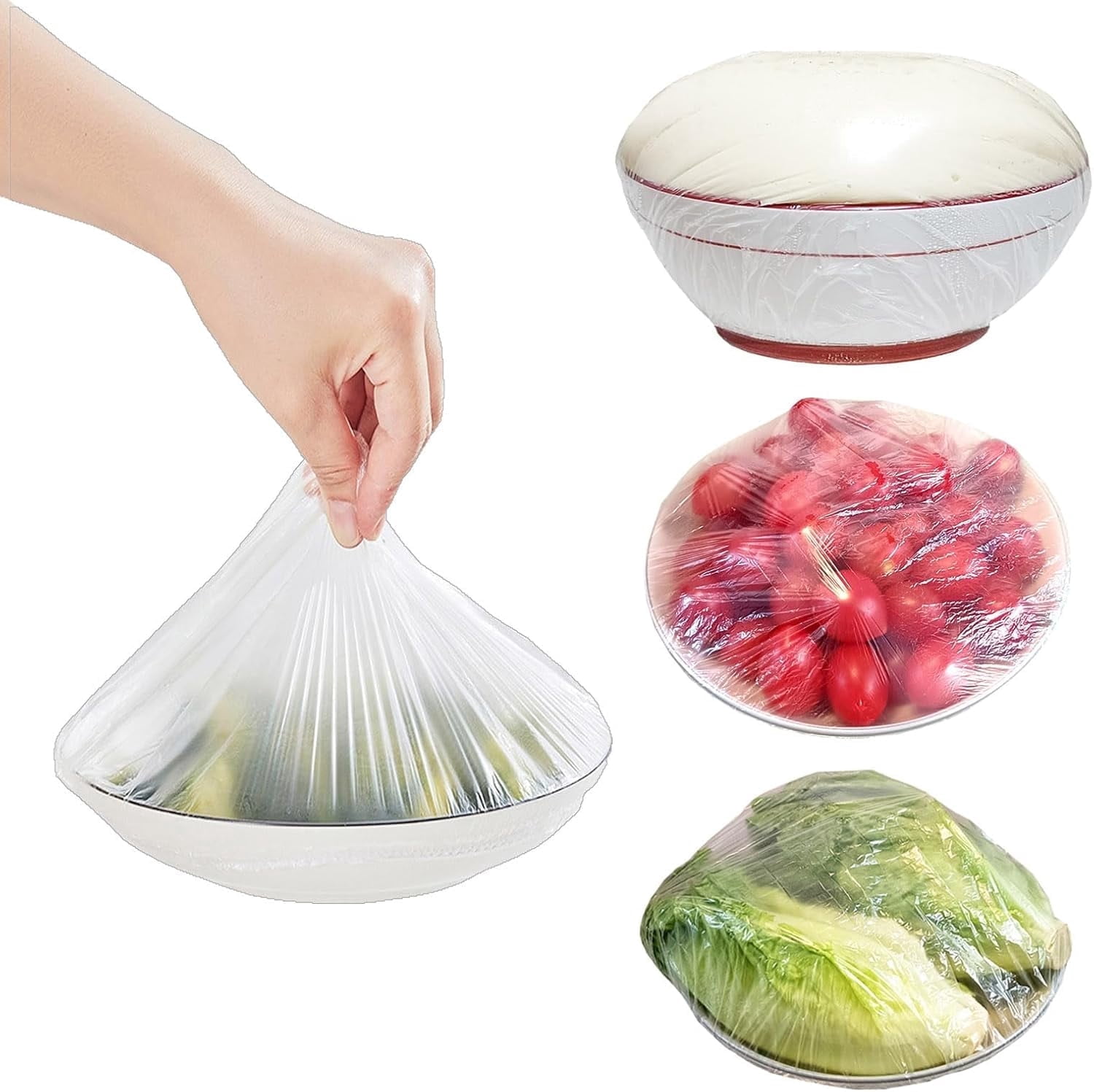 Bread Cover Rectangular Naisfei Elastic Bowl Covers, 300Pcs Disposable Bread Covers, Clear ...