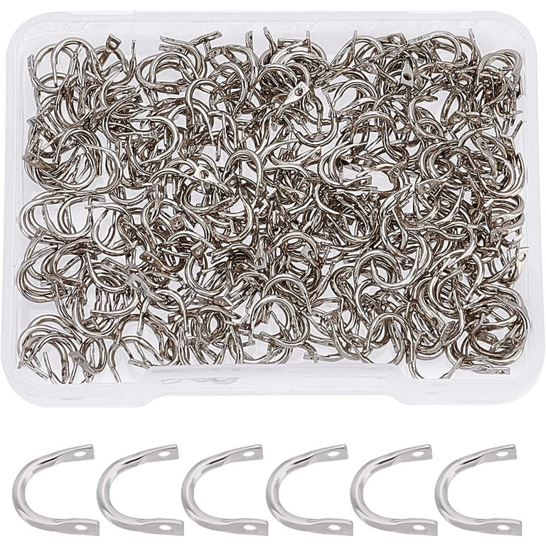 300Pcs Fishing Spinner Clevis U Shaped Spinnerbait Clevis Platinum