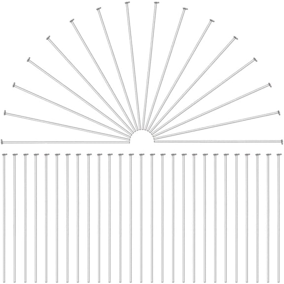 300Pcs Head Pins 304 Stainless Steel Ball 40mm Round Head Pins Bead Headpins Bendable Head Eye Pins Pendant Findings for Earring Bracelet Necklace Jewelry Making DIY Craft