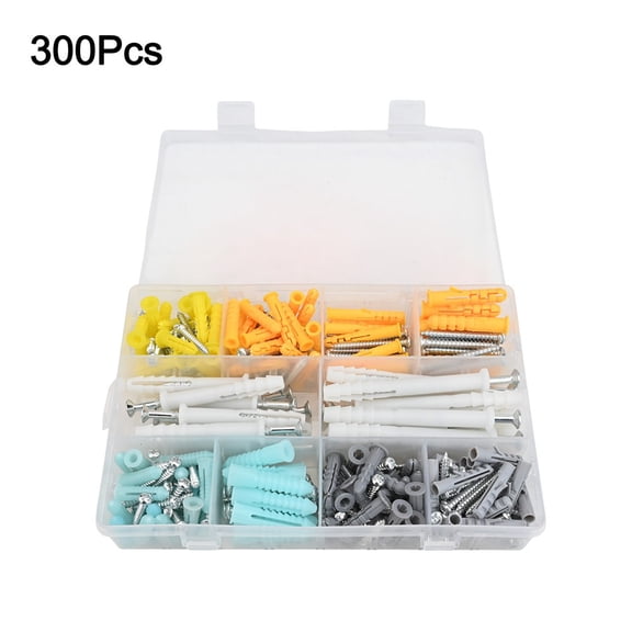 300Pcs High Strength Self-tapping Screws Kit Wall Anchors and Screws for Drywall