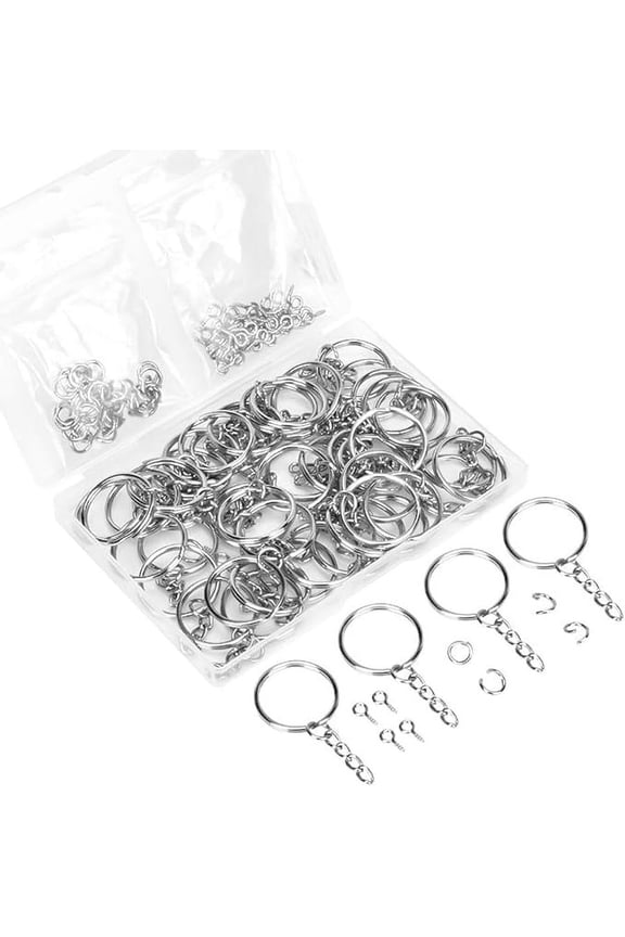 300Pcs Key Ring, Keychains Bulk, Silver Wear Resistant Iron Key Ring Set Make Keychains in Your Own Style and are The Ideal Gift for Your Friends or Family Members
