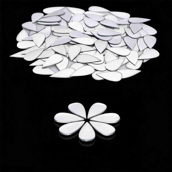300Pcs Leaf Shape Craft Mirrors Mosaic Tiles, 0.96" x 0.47" Self Adhesive Small Craft Mirrors for DIY Home Decor Mirror Stickers Mosaic Pieces Wall Art Projects(11x24mm)