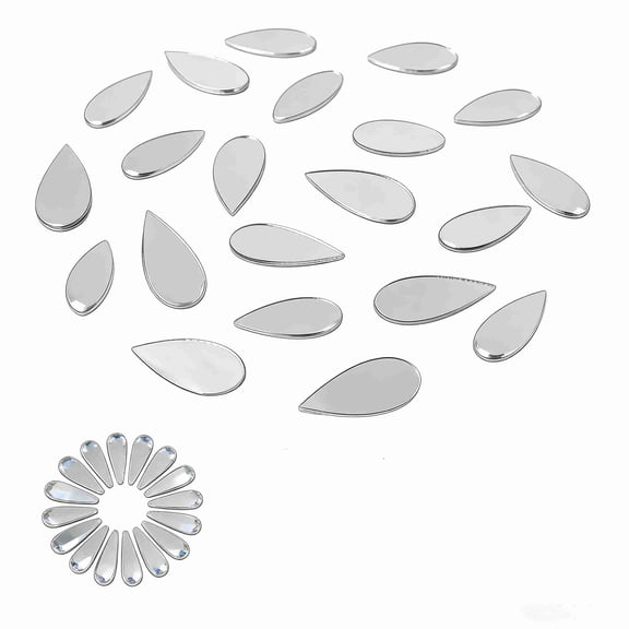 300Pcs Leaf Shape Small Mirrors for Crafts, 0.96x0.47Inch Self Adhesive Mirror Tiles Fancy Acrylic Mini Mirror Pieces for Crafts Disco Ball Mirror-Tiles for Craft Art Door Wall