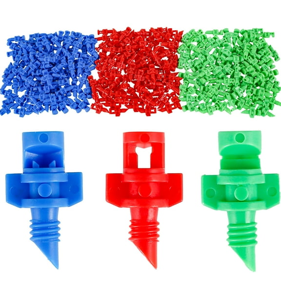 300Pcs Micro Misting Nozzle Sprayer 90/180/360 Degree Plastic Micro Irrigation Atomizing Sprinkler Refraction Misting Nozzle Drip Irrigation Emitter for Garden Lawn Outdoor Landscaping