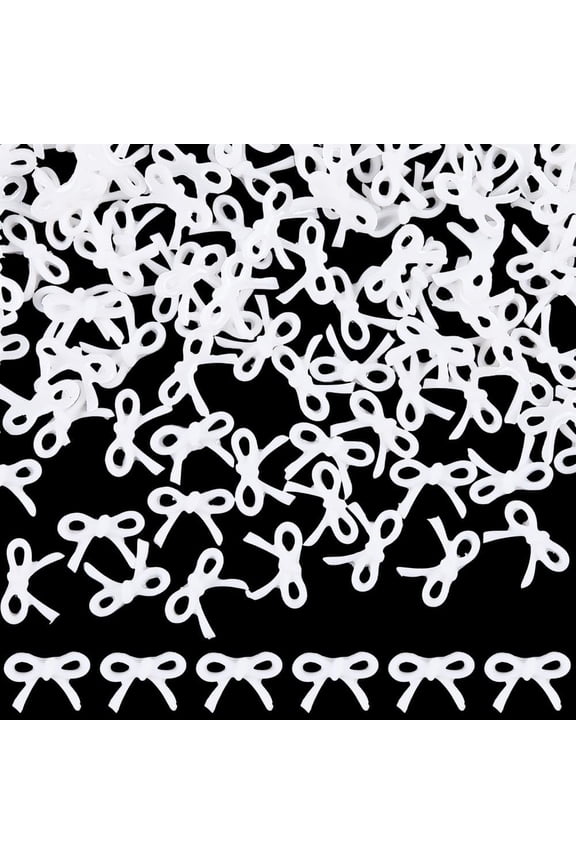 300Pcs Mini Nail Charm White 3D Decoration Resin Bows 0.3In Cute French Ribbon Butterfly Bowknot DIY Crafts