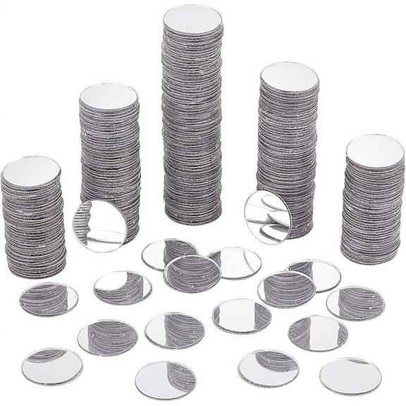 300Pcs Mirror Mosaic Tiles 20mm Self Adhesive Mirror Round Acrylic Mirror Mini Mosaic Mirrors DIY Craft Mirrors Decorative Glass Mirrors for Projects Traveling Framing Decoration Crafts