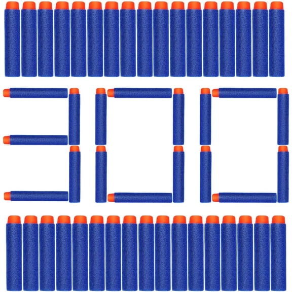 300Pcs Nerf Bullet Refill Darts Premium Foam Bullets Pack Compatible for Nerf N-Strike Elite Guns, Universal Dart Ammo Pack, Firm and Safe Nerf Toy Guns Accessories, 7.2cm - Blue