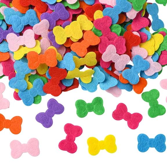 300Pcs Non Woven Fabric for DIY Crafts Bowknot 25.5x22x1mm