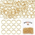 thumbnail image 1 of 300Pcs Open Jump Rings 24K Gold Plated Round Rings 9mm 304 Stainless Steel Split Rings for Jewelry Making Repairing Supplies with Storage Box, 1 of 6