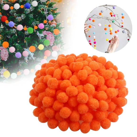 300Pcs Orange Pom Poms 20Mm, Fluffy Fuzzy Balls for Diy Crafts, Party Decorations, and ki-ds Art Projects, 2 Bags Of Craft Pompoms
