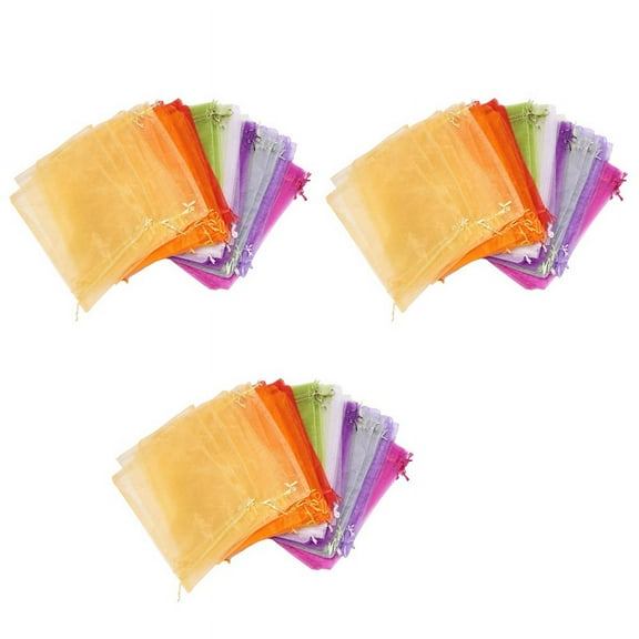 300Pcs Organza Bags, 20X30 cm Mesh Gift Bags Drawstring Jewelry Pouches for Christmas Wedding(Random Color)