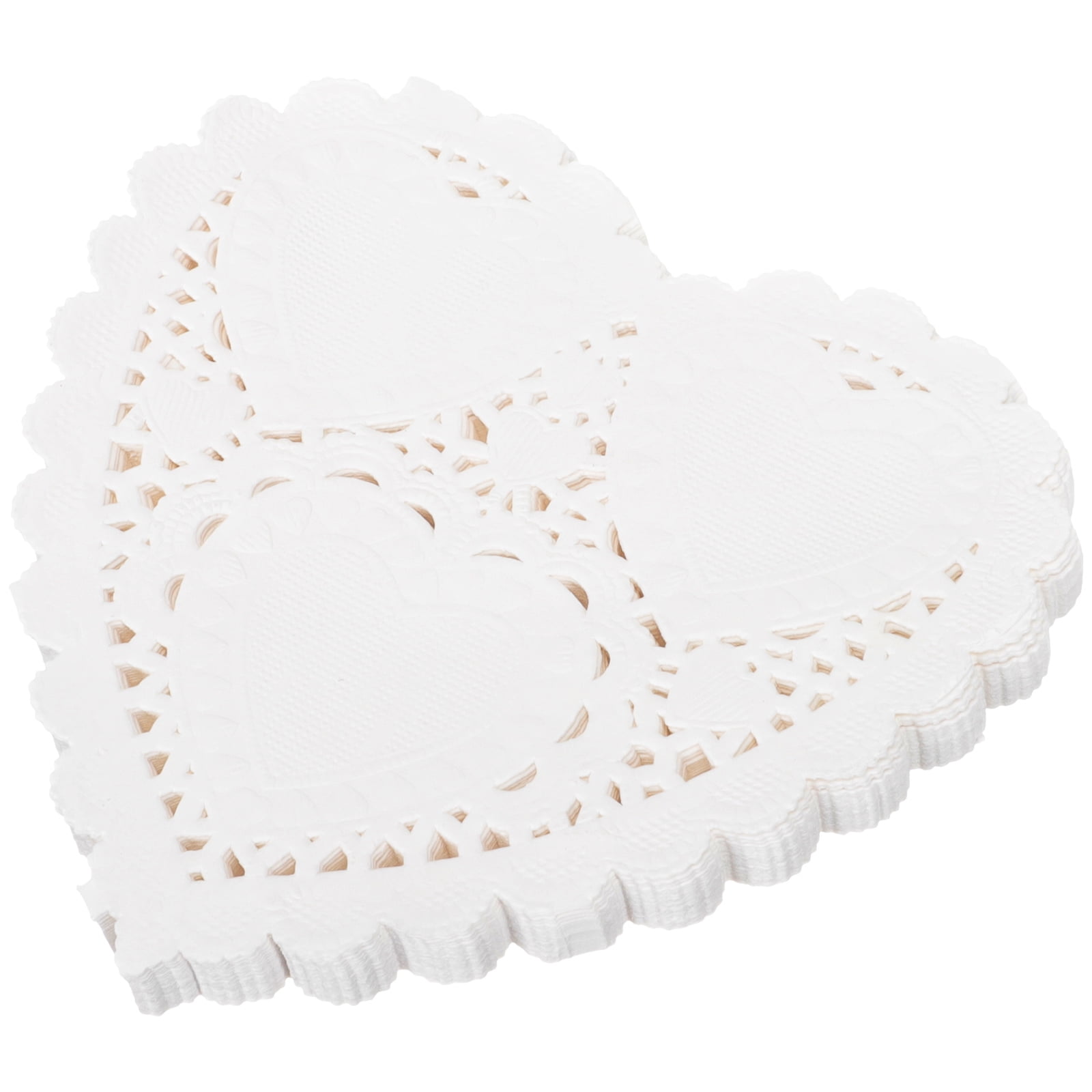 300Pcs Paper Doilies Heart Shape Paper Doilies Cake Dessert Packaging