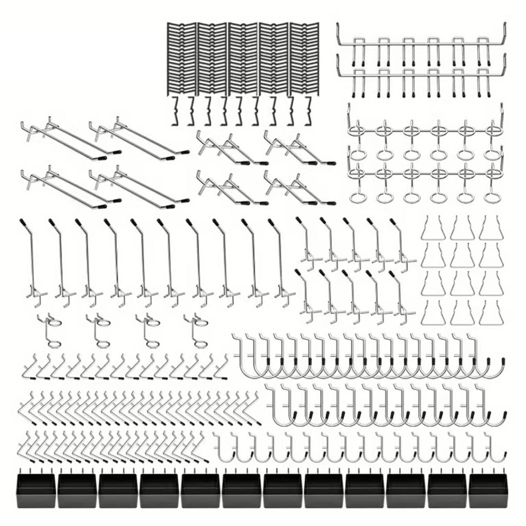 300Pcs Peg Board Hook Set Metal Tool Hook for Pegboard Wall Mounting