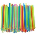 300Pcs Plastic Drink Straws Spoon Design Straws Beverage Straw Plastic