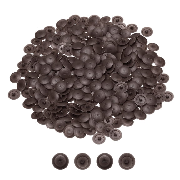 300Pcs Plastic Screw Cap Covers, 12mm Tapping Screw Cover, Coffee