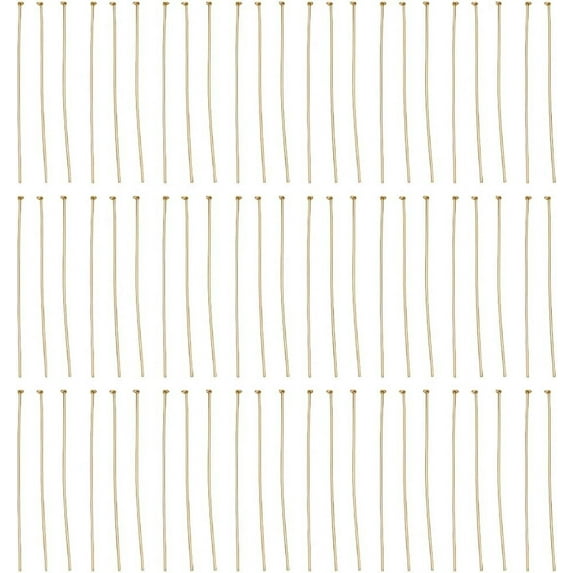 300Pcs Real 18K Gold Plated Flat Head Pin Jewelry Findings Flat Head Pins Earring Pin Flat Headpins Wire Flat Head Pins