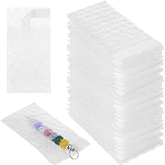 300Pcs Small Bubble Wrap Bags for packing | 2.16 x 3.3 Clear Out Self-Sealing Double Wall Pouches Moving Shipping and Storage