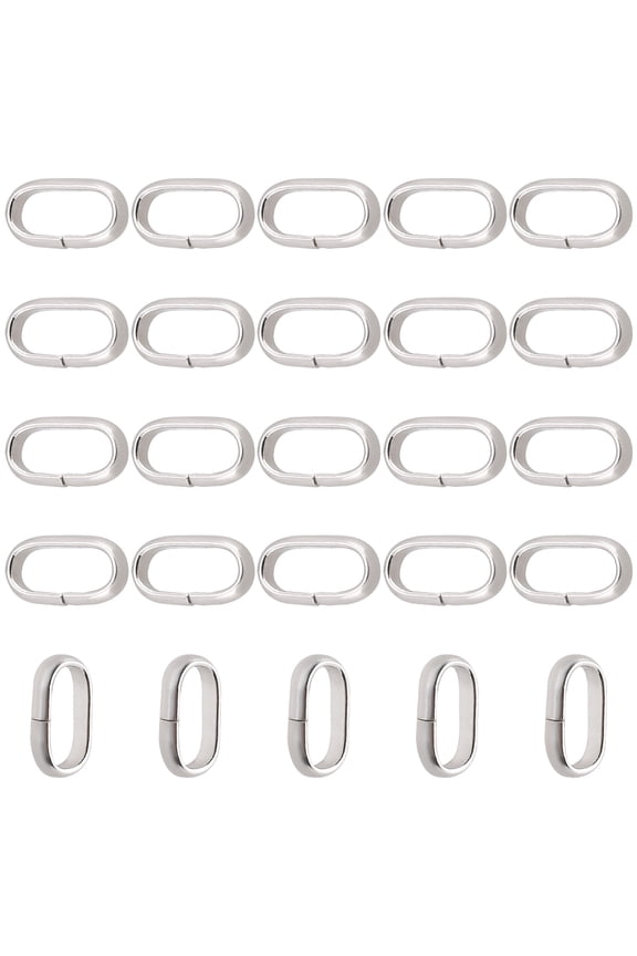 300Pcs Stainless Steel Quick Link Connectors Hollow Geometric Oval Hanging Charm Connector Open Back Frame Pendant Links