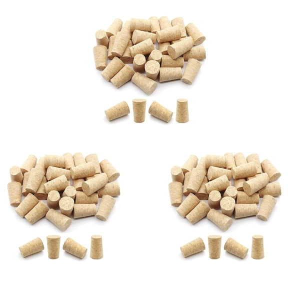 300Pcs Tapered Wine Cork Reusable Wood Corks Portable Sealing Wine Stopper Wine Bottle Cover for Bottles Wine,300 x Soft Corks,Light Wood color