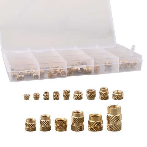 300Pcs Threaded Inserts M2 M2.5 M3 M5 M6 Insert Nuts Brass Threaded Bushing