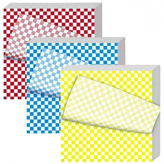 300 Sheets Food Grade Wax Paper 12x12 Inch Checkerboard Basket Liner