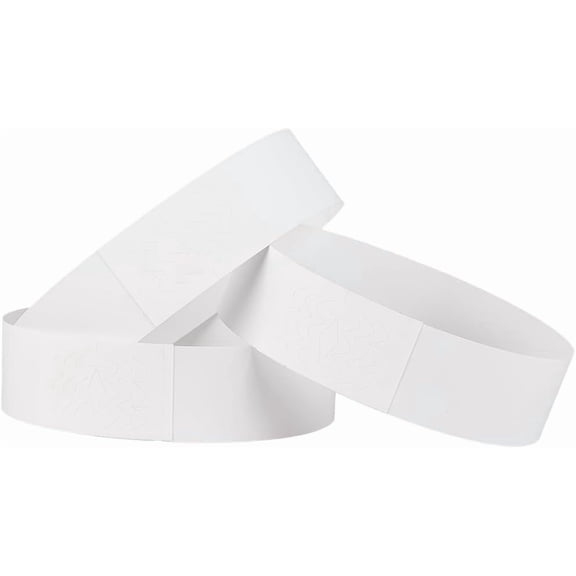 300Pcs White Event Wristbands 10 x 0.8In Adhesive Paper Wrist Bands Waterproof Identification Bracelets Lightweight Adjustable Hand Bands for Events Party Concerts Bulk Neon Wrist Bands 1set